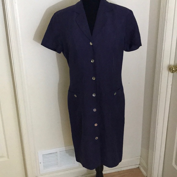 Evan Picone Silk/Linen Shirtdress - Picture 2 of 6